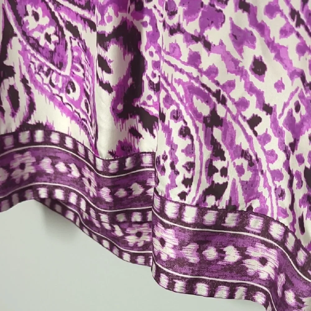NWT Banana Republic Pink and Purple Smocked Puff Sleeve Blouse